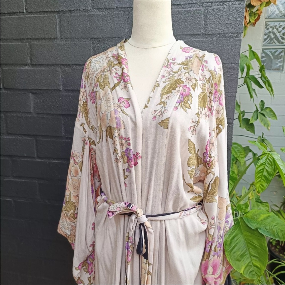 Spell & The Gypsy Vintage OS Blue Skies Reversible Rare Unicorn Kimono Duster - Picture 10 of 16